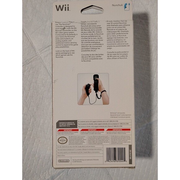 Nintendo Wii Black Nunchuk Controller - Picture 2 of 2